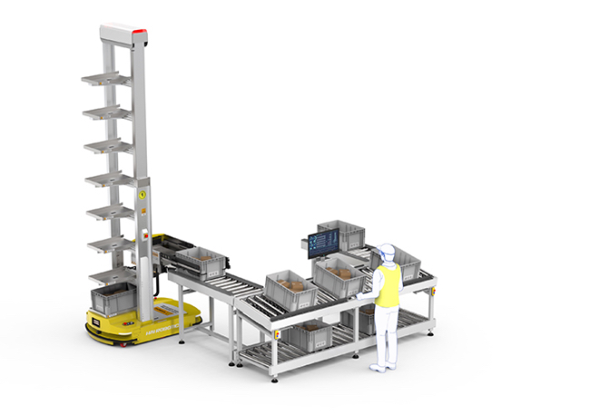 Foto SSI SCHAEFER lanza el SSI RackBot, un robot ideal para acelerar procesos intralogísticos en combinación con estanterías inteligentes.